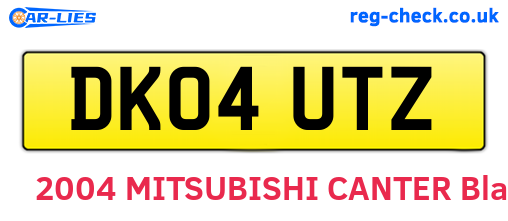 DK04UTZ are the vehicle registration plates.