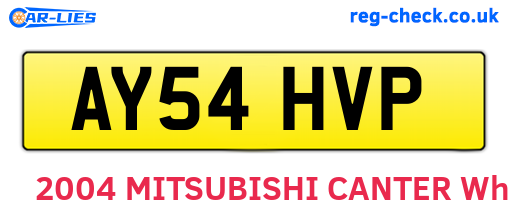 AY54HVP are the vehicle registration plates.