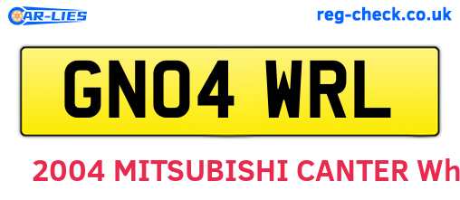 GN04WRL are the vehicle registration plates.
