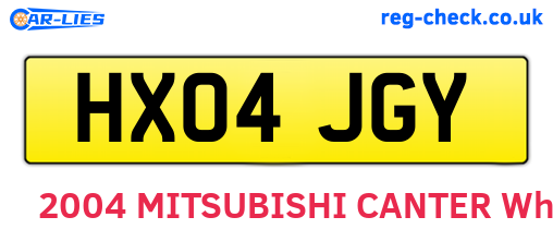 HX04JGY are the vehicle registration plates.