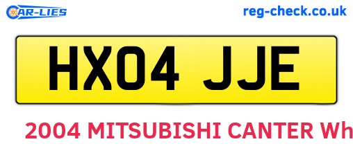 HX04JJE are the vehicle registration plates.