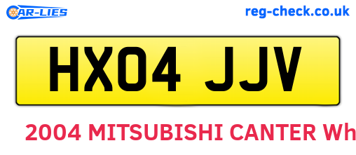 HX04JJV are the vehicle registration plates.