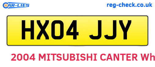 HX04JJY are the vehicle registration plates.