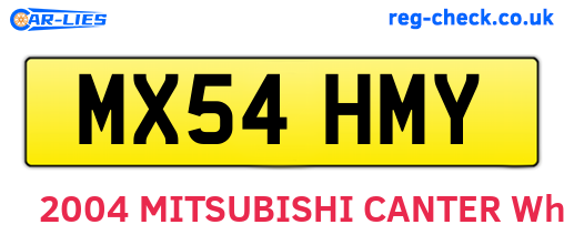 MX54HMY are the vehicle registration plates.