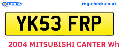 YK53FRP are the vehicle registration plates.