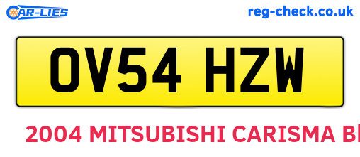 OV54HZW are the vehicle registration plates.