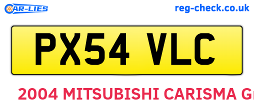 PX54VLC are the vehicle registration plates.