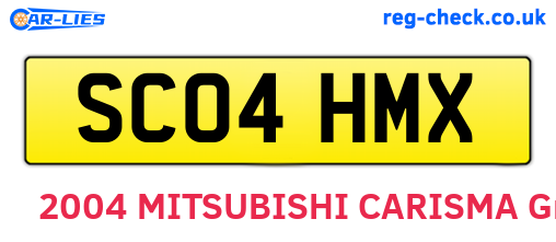 SC04HMX are the vehicle registration plates.
