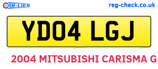 YD04LGJ are the vehicle registration plates.