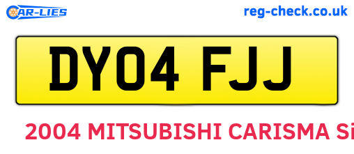 DY04FJJ are the vehicle registration plates.