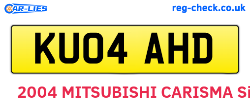 KU04AHD are the vehicle registration plates.