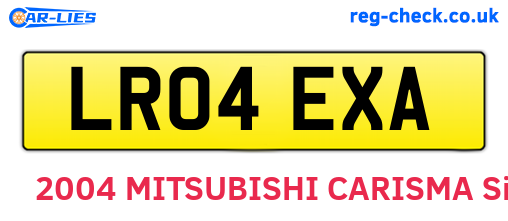 LR04EXA are the vehicle registration plates.