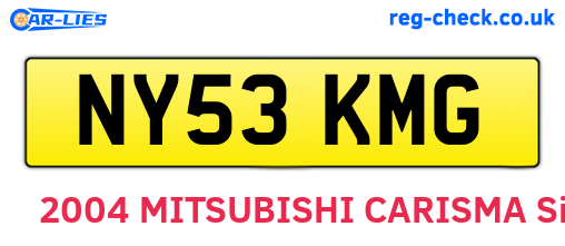 NY53KMG are the vehicle registration plates.