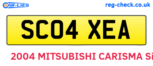 SC04XEA are the vehicle registration plates.