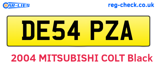 DE54PZA are the vehicle registration plates.