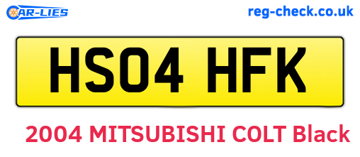 HS04HFK are the vehicle registration plates.