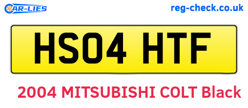 HS04HTF are the vehicle registration plates.