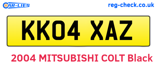 KK04XAZ are the vehicle registration plates.