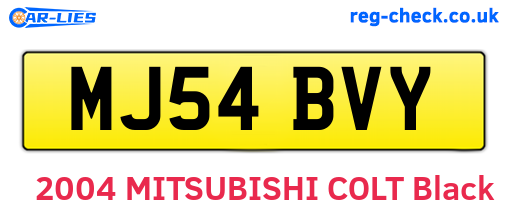 MJ54BVY are the vehicle registration plates.