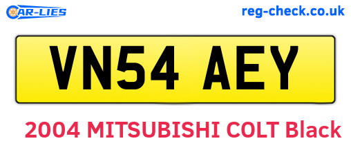 VN54AEY are the vehicle registration plates.