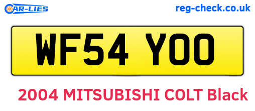 WF54YOO are the vehicle registration plates.