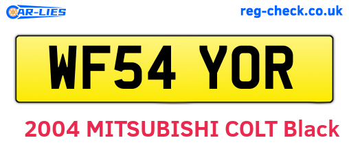 WF54YOR are the vehicle registration plates.