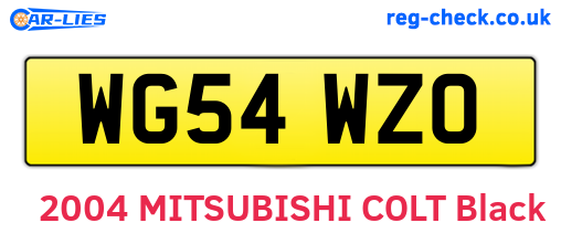 WG54WZO are the vehicle registration plates.