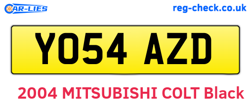YO54AZD are the vehicle registration plates.