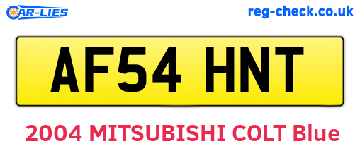 AF54HNT are the vehicle registration plates.