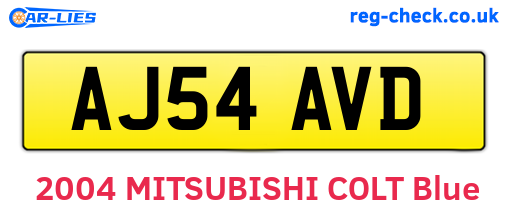 AJ54AVD are the vehicle registration plates.