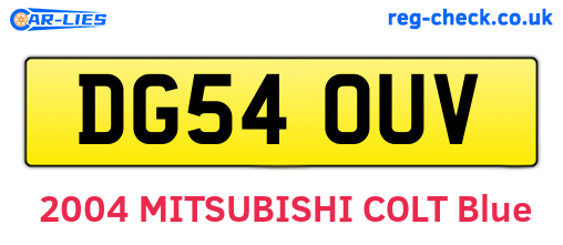DG54OUV are the vehicle registration plates.