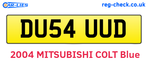 DU54UUD are the vehicle registration plates.