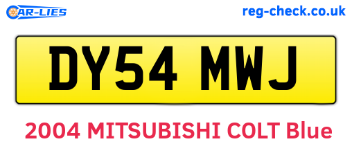 DY54MWJ are the vehicle registration plates.