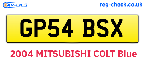 GP54BSX are the vehicle registration plates.