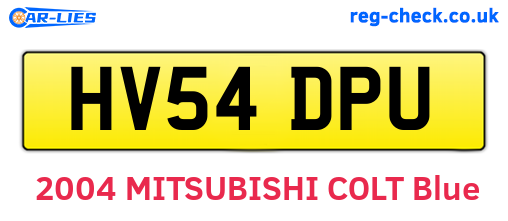 HV54DPU are the vehicle registration plates.