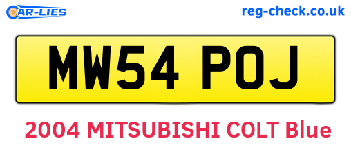 MW54POJ are the vehicle registration plates.