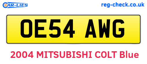 OE54AWG are the vehicle registration plates.