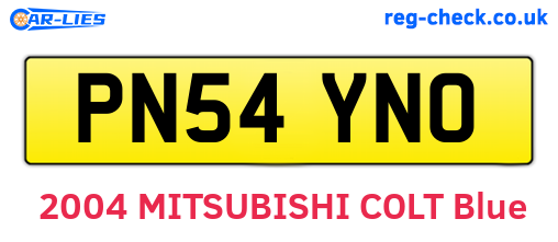 PN54YNO are the vehicle registration plates.