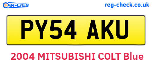 PY54AKU are the vehicle registration plates.
