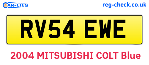 RV54EWE are the vehicle registration plates.