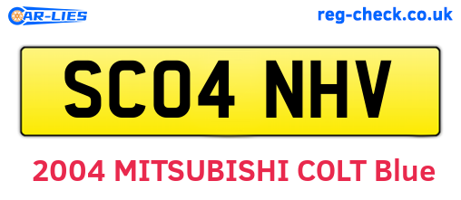 SC04NHV are the vehicle registration plates.