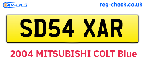 SD54XAR are the vehicle registration plates.