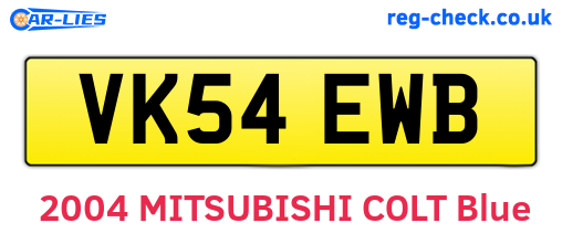 VK54EWB are the vehicle registration plates.