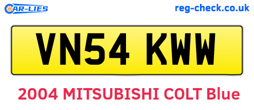 VN54KWW are the vehicle registration plates.