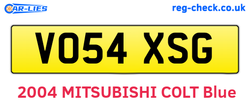 VO54XSG are the vehicle registration plates.