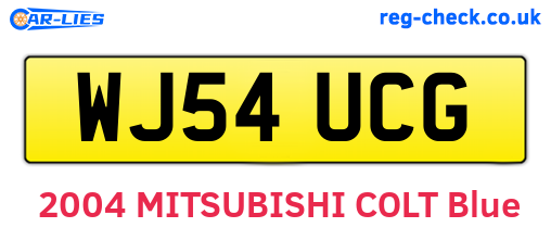 WJ54UCG are the vehicle registration plates.