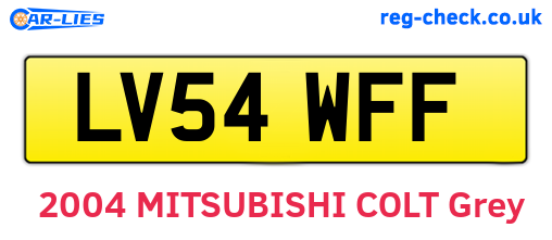 LV54WFF are the vehicle registration plates.