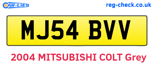 MJ54BVV are the vehicle registration plates.