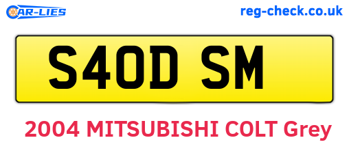 S40DSM are the vehicle registration plates.