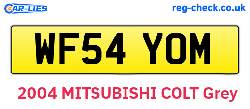 WF54YOM are the vehicle registration plates.
